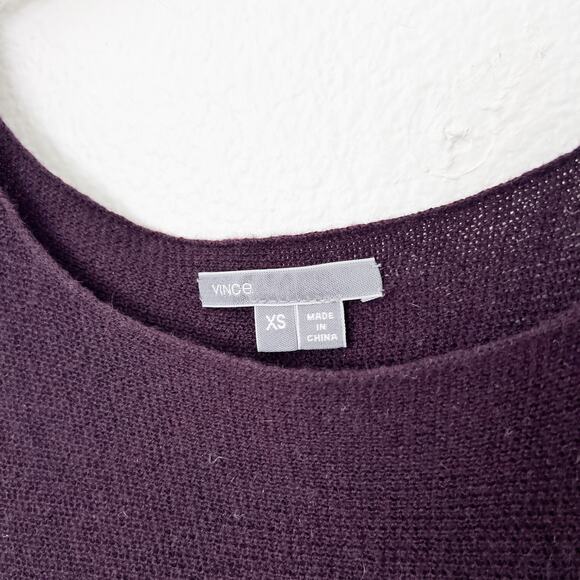 [Vince] Purple Cashmere Wool Blend Pullover Round Neck Slouchy Sweater Size XS - Picture 10 of 11